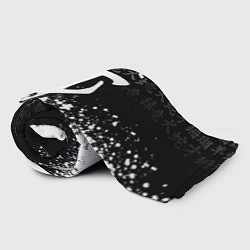 Плед флисовый Doom японские символы краски, цвет: 3D-велсофт — фото 2