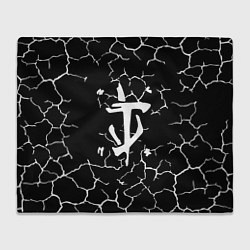 Плед флисовый Doom трещины текстура, цвет: 3D-велсофт