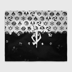 Плед флисовый Doom черно белые аниме, цвет: 3D-велсофт