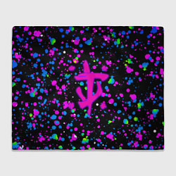 Плед флисовый Doom цветные краски, цвет: 3D-велсофт