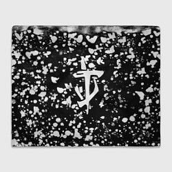 Плед флисовый Дум белые брызги красок, цвет: 3D-велсофт