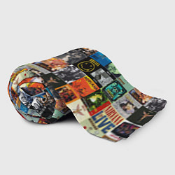 Плед флисовый Nirvana - обложки альбомов и песен, цвет: 3D-велсофт — фото 2