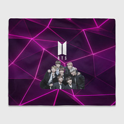 Плед флисовый BTS фиолетовые плиты, цвет: 3D-велсофт