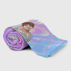 Плед флисовый BTS разноцветный блестящий фон, цвет: 3D-велсофт — фото 2