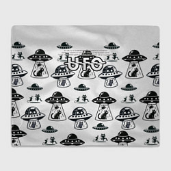 Плед флисовый UFO и котики, цвет: 3D-велсофт