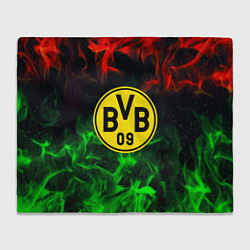Плед флисовый Borussia красно зеленый огонь, цвет: 3D-велсофт