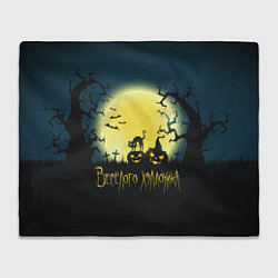 Плед флисовый Полнолуние в Хэллоуин, цвет: 3D-велсофт