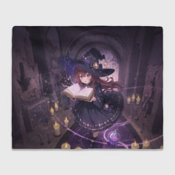 Плед флисовый Аниме Ведьма Читает Книгу Заклинаний, цвет: 3D-велсофт