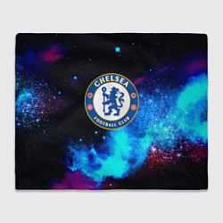 Плед флисовый Челси неоновый космос, цвет: 3D-велсофт