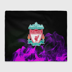 Плед флисовый Liverpool неоновый огонь, цвет: 3D-велсофт