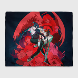 Плед флисовый Битва с Резе Человек бензопила, цвет: 3D-велсофт