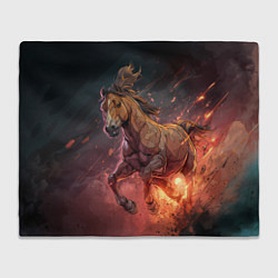 Плед флисовый Огненная лошадь, цвет: 3D-велсофт