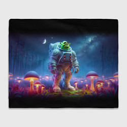 Плед флисовый Шрек бравый космонавт - неоновое свечение, цвет: 3D-велсофт