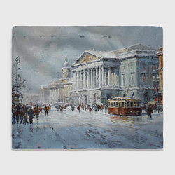 Плед флисовый Зимний Питер красками, цвет: 3D-велсофт