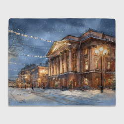 Плед флисовый Новогодний Санкт-Петербург, цвет: 3D-велсофт