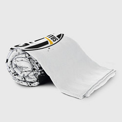 Плед флисовый Ювентус черные краски всплеск, цвет: 3D-велсофт — фото 2