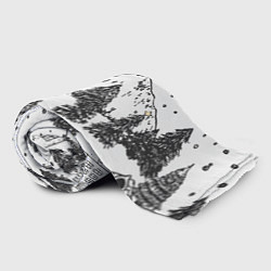 Плед флисовый Заснеженный черно-белый город, цвет: 3D-велсофт — фото 2