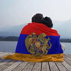 Плед флисовый Герб и флаг Армении, цвет: 3D-флис — фото 2