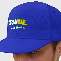 Кепка-снепбек Zombie eat flesh, цвет: синий