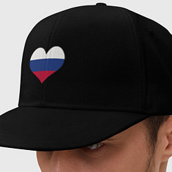 Кепка-снепбек Сердце - Россия, цвет: черный