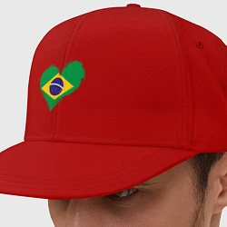Кепка-снепбек Сердце - Бразилия, цвет: красный