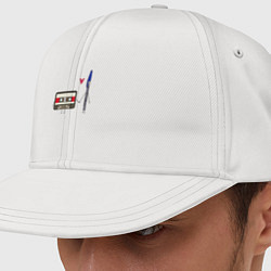 Кепка-снепбек Кассета и ручка, цвет: белый