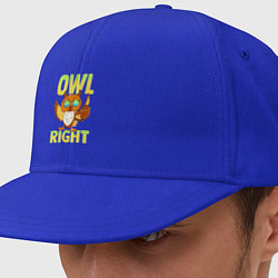 Кепка-снепбек Owl right - каламбур отлично, цвет: синий