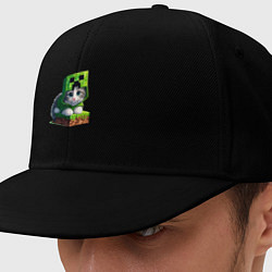 Кепка-снепбек Kitten creeper collaboration - ai art, цвет: черный