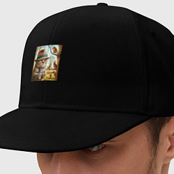 Кепка снепбек Кот журналист - нейроарт