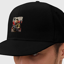 Кепка-снепбек Крутой капибара - спецназ, цвет: черный
