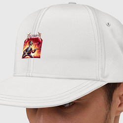 Кепка-снепбек Робот-сгибальщик Бендер рок гитарист группы Футура, цвет: белый