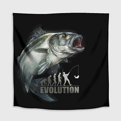 Скатерть для стола Эволюция рыбалки, цвет: 3D-принт