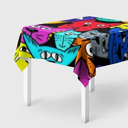 Скатерть для стола Кошачьи мордочки, цвет: 3D-принт — фото 2