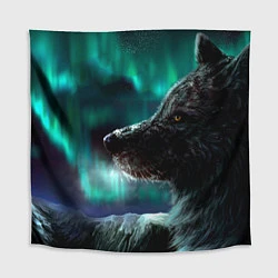 Скатерть для стола Волк: северное сияние, цвет: 3D-принт