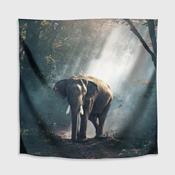 Скатерть для стола Слон в лесу, цвет: 3D-принт