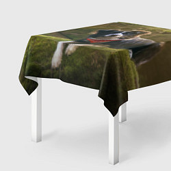 Скатерть для стола Собачка на траве, цвет: 3D-принт — фото 2
