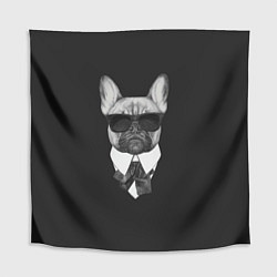 Скатерть для стола Бульдог в черном, цвет: 3D-принт