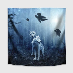 Скатерть для стола Волки в тёмном лесу, цвет: 3D-принт