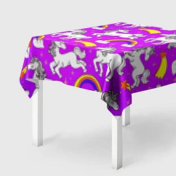 Скатерть для стола Единороги паттерн, цвет: 3D-принт — фото 2