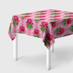 Скатерть для стола Декор из нежных роз, цвет: 3D-принт — фото 2