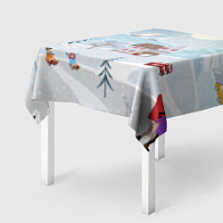 Скатерть для стола Зимний дворик, цвет: 3D-принт — фото 2