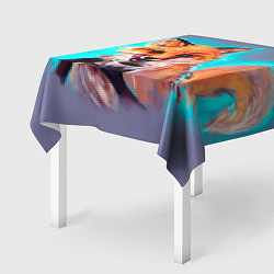 Скатерть для стола Лиса с кофе, цвет: 3D-принт — фото 2