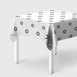 Скатерть для стола Черно-белый узор в горошек, цвет: 3D-принт — фото 2