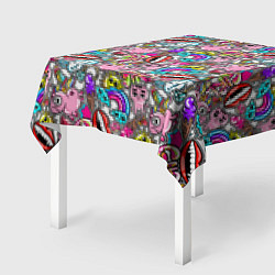 Скатерть для стола Сумасшедший стикербомб, цвет: 3D-принт — фото 2