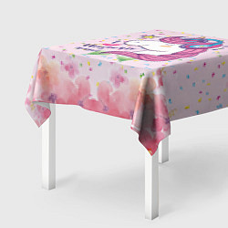 Скатерть для стола Люблю единорогов и музыку, цвет: 3D-принт — фото 2