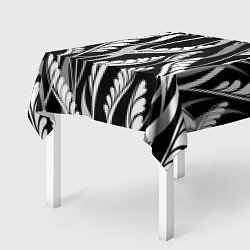 Скатерть для стола Листья в черно-Белом Цвете, цвет: 3D-принт — фото 2