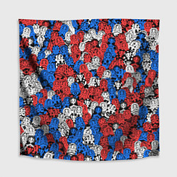 Скатерть для стола Бело-сине-красные матрёшки, цвет: 3D-принт