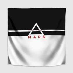 Скатерть для стола Thirty Seconds to Mars черно-белая, цвет: 3D-принт