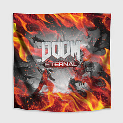 Скатерть для стола DOOM ETERNAL ДУМ ПАЛАЧ РОКА В ОГНЕ, цвет: 3D-принт