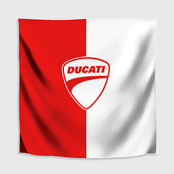 Скатерть для стола DUCATI WHITE RED STYLE LOGO, цвет: 3D-принт